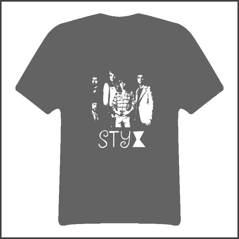 Styx Retro Rock Music Group T Shirt Dark Gray  