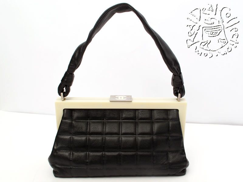 Chanel Black Cube Quilt Classic Frame Bag  