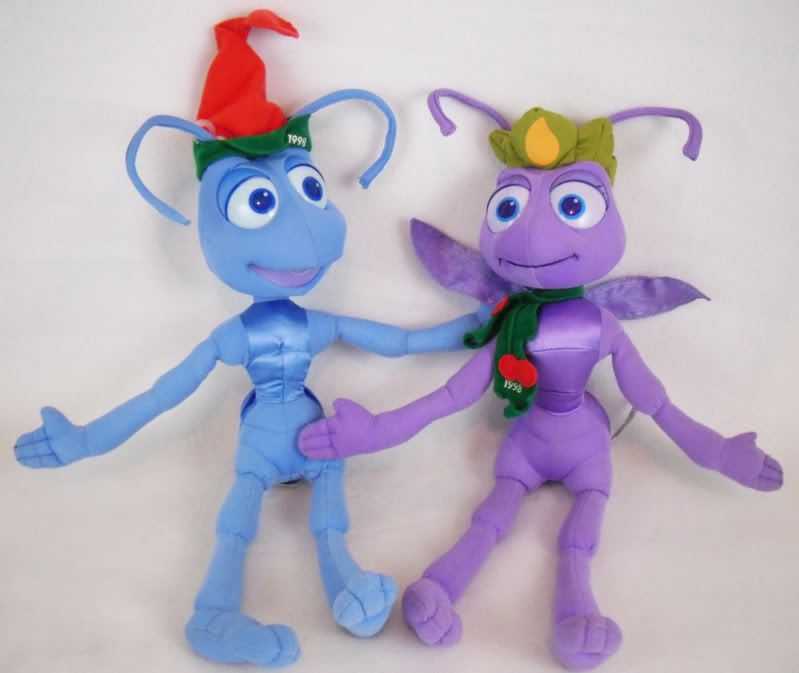 Disney Pixar A bugs Life FLIK & PRINCESS ATTA Christmas Plush Stuffed 