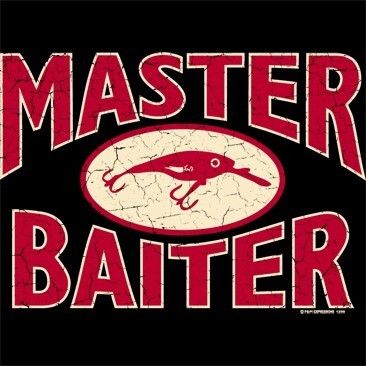 MASTER BAITER T SHIRT FUNNY COUNTRY AMERICAN REDNECK INDIAN FISHING 