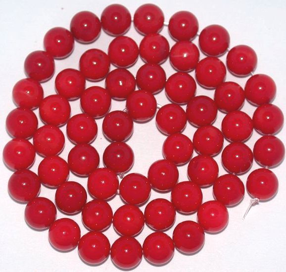 7MM RED SEA CORAL ROUND LOOSE BEADS GEMSTONE 17 STRAND  