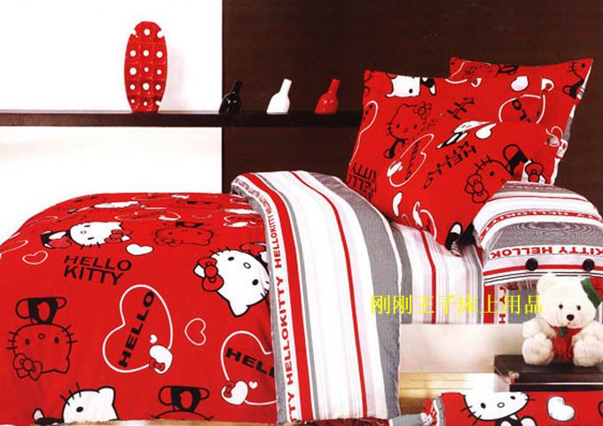 Red Heart Hello Kitty Queen Bed Quilt Cover Set ***  