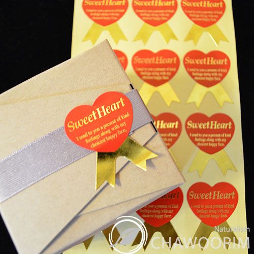75pcs Sweet Heart Gold Stickers Packing Material/Gift wrap 3cmx3.8cm/1 