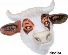 New Animal Masks Plastic False Face Brown Cow Bull MASK  