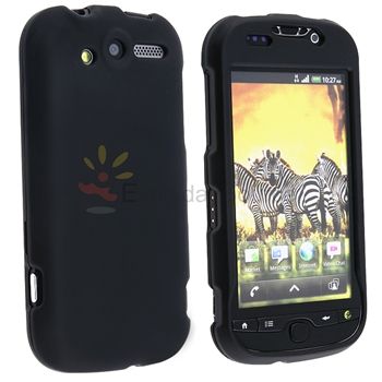 For HTC Mytouch 4G Black Rubber Hard Case+Privacy Film  