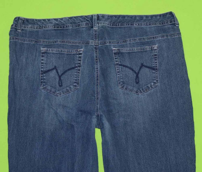 Just My Size 26W Capri Stretch Womens Blue Jeans Denim Pants IB59 