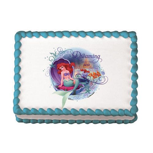 ARIEL Little Mermaid Dreaming Cake Edible Image Topper LUCKS Allergen 