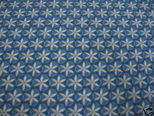 Yards Quilt Cotton Fabric Circular Blue Pattern  