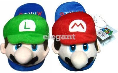 Nintendo Super Mario + Luigi Kids Plush Slipper 1 Pair  